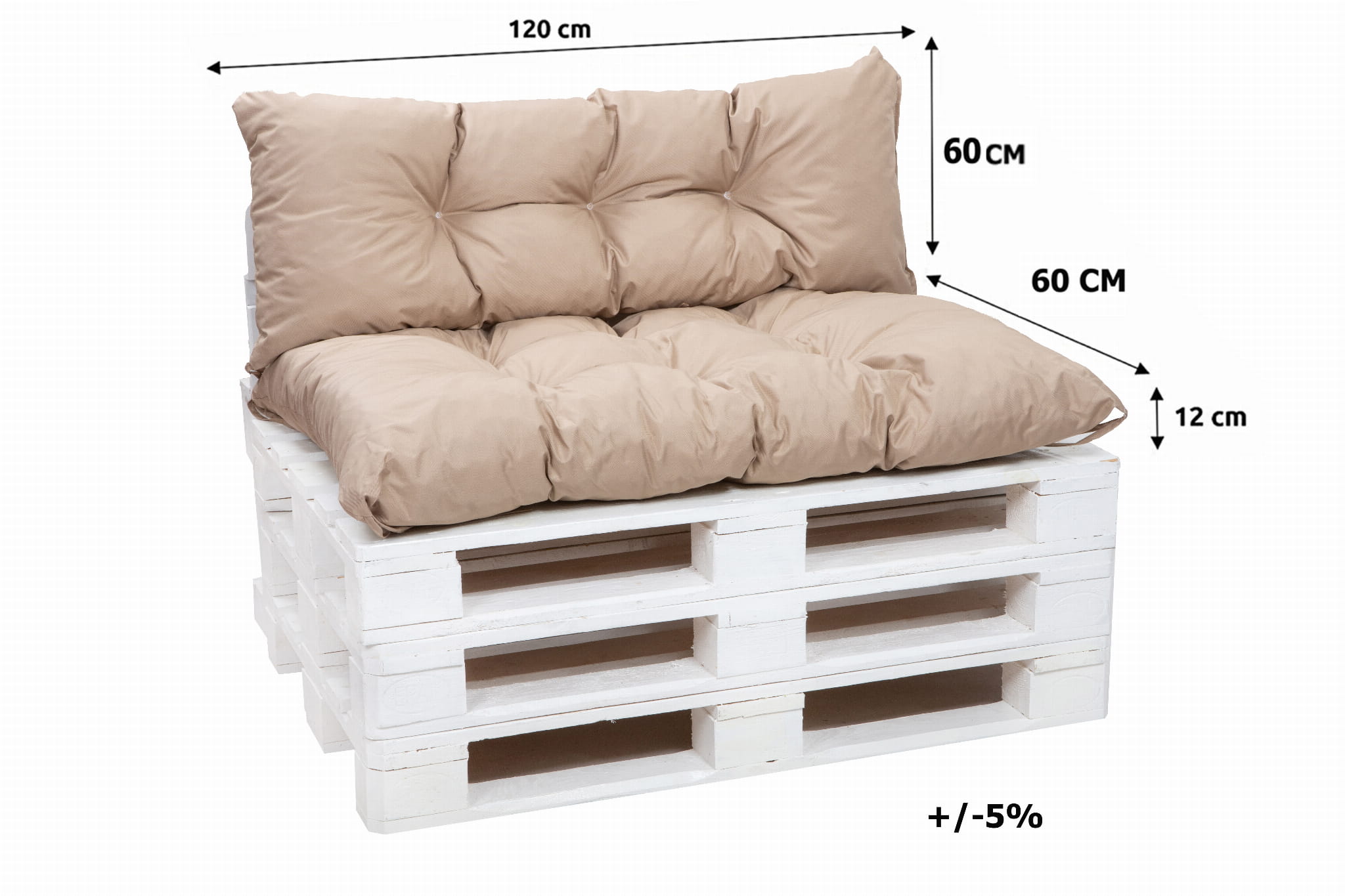Cuscini Per Pallet Trapuntati - Schienale 120x50cm Antracite - Foto 7