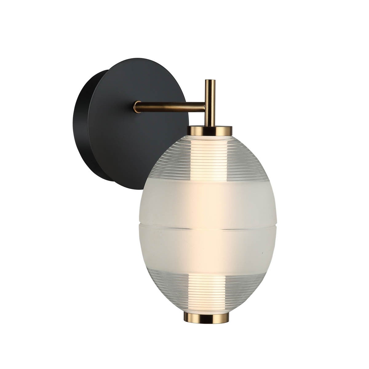 Kinkiet Rinot czarno-złoty-biały-przezroczysty LED 8W 3000K 470lm styl nowoczesny wym: 29 x 15 x 24 cm szkło IP20 Italux