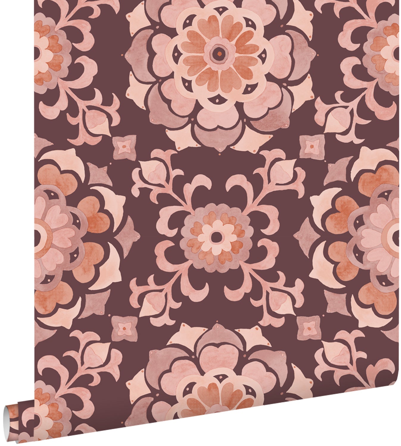 Tapeta motyw płytek fioletowymIróżowym - 50 x 900 cm - ESTAHOME