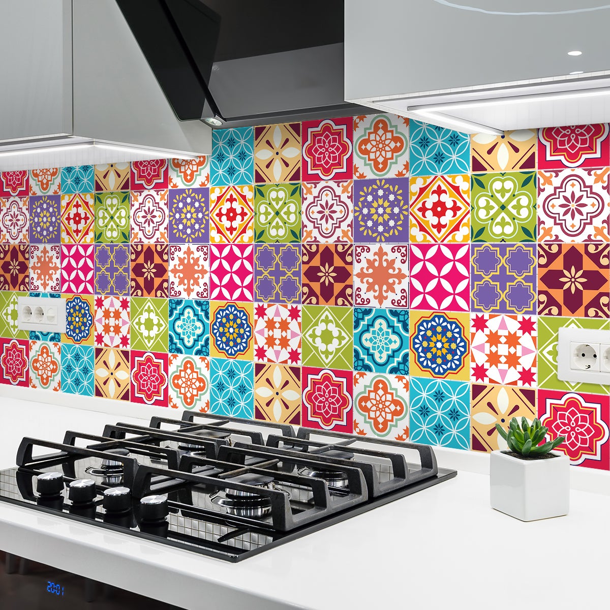 24 adesivi piastrelle di cemento azulejos bastiano - Sticker adesivo - adesivi murali - 24stickers15x15cm - 3