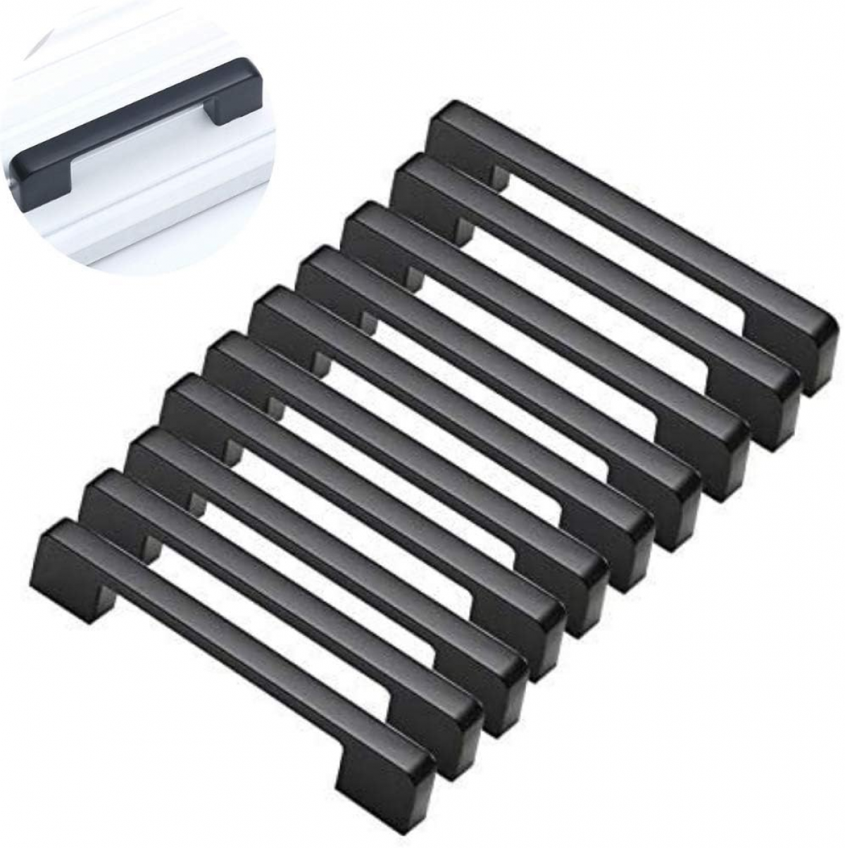Manija De Mueble Negra Gedotec – Mango Barra 12 Mm – 188-380 Mm – Cocina Y Armario – Acabado Mate