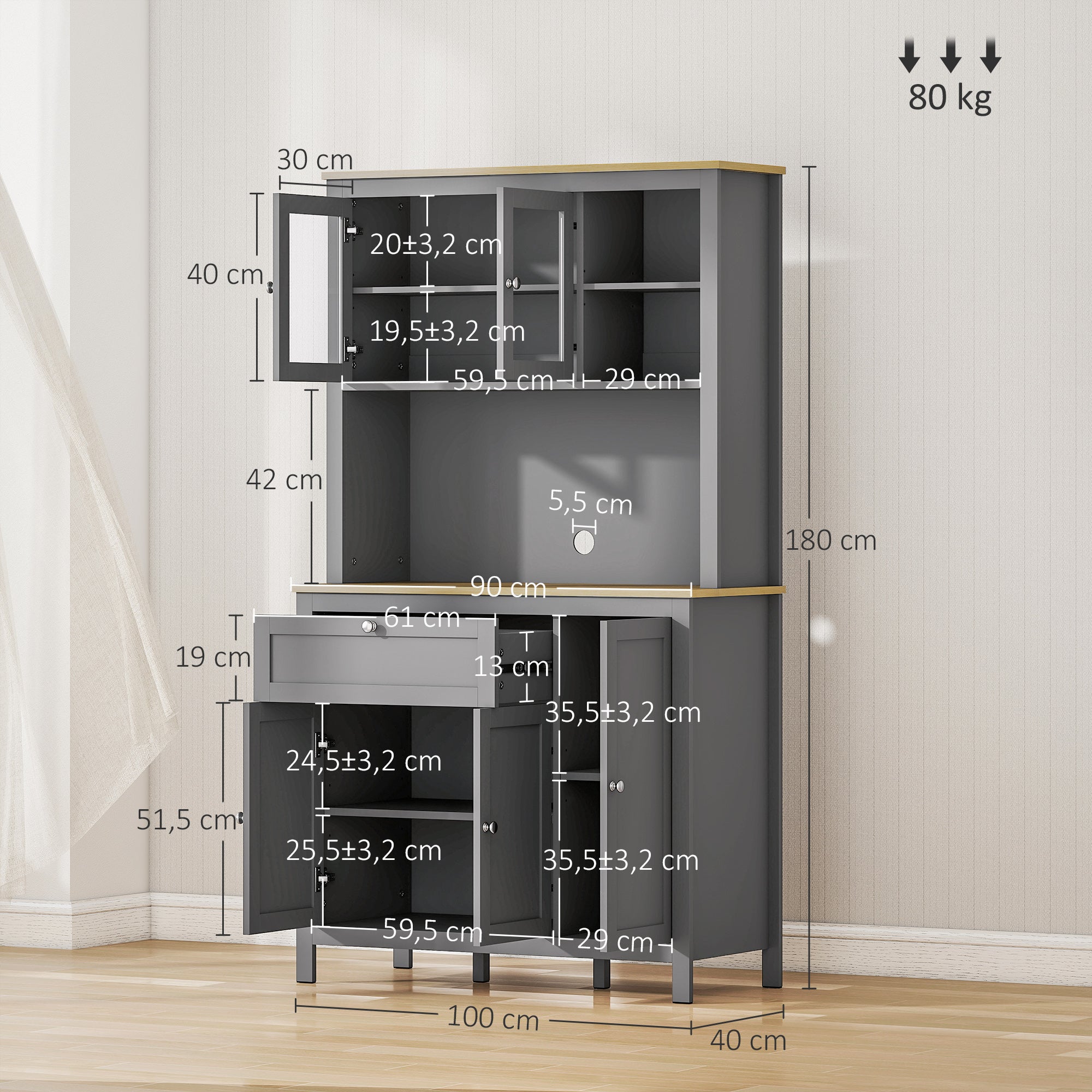 Armoire de cuisine MDF HOMCOM - 3