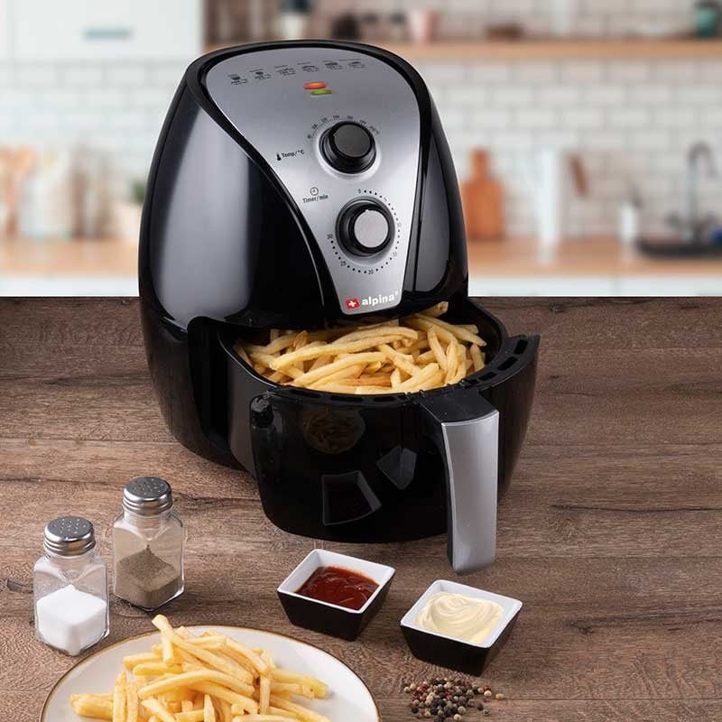 Alpina Freidora De Aire 3,2L 1500W Temporizador Inox/ Negro , Leroy Merlin