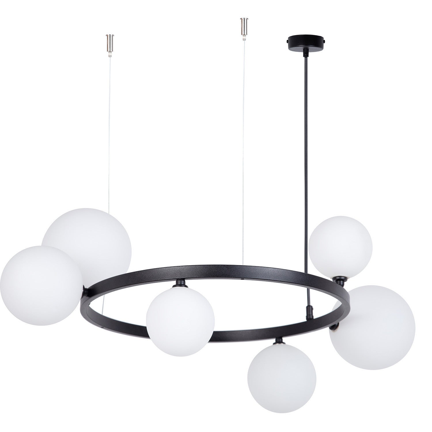 Lampa wisząca Bolero czarno-biała 6xG9x12W wym: 150 x 72 x 72 cm metal SIGMA