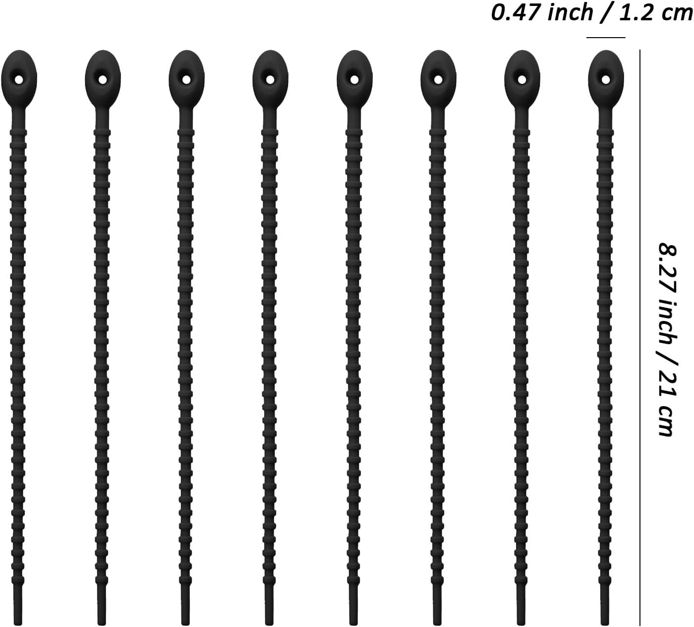 20 Fascette Cavi In Silicone Riutilizzabili - Multiuso, Regolabili, 13x1.2 Cm, Per Organizzare Cavi Di Elettrodomestici, Ufficio E Casa, Morbide E Resistenti - 5