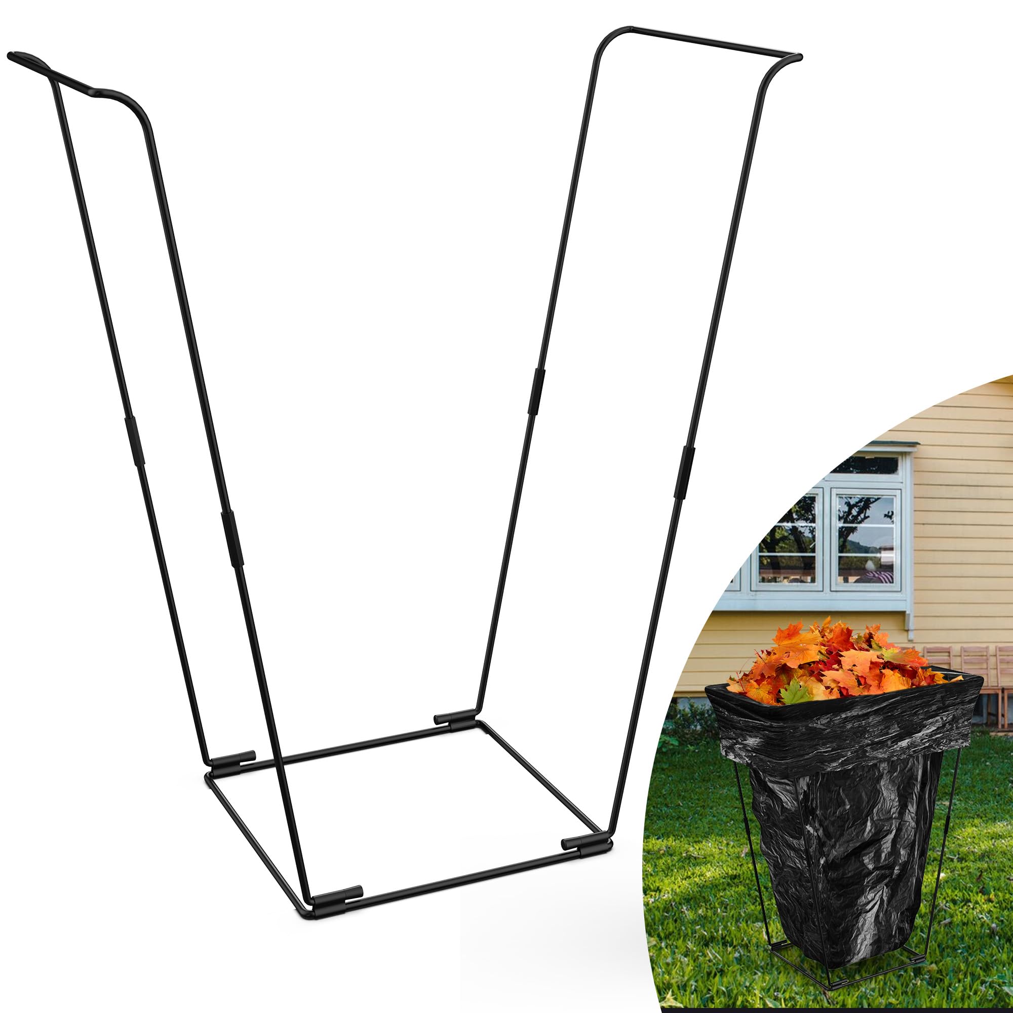 Supporto Per Sacchetti Della Spazzatura Da Giardino 30-45 Galloni - 2 Pezzi Con 8 Clip E 4 Sacchetti Inclusi