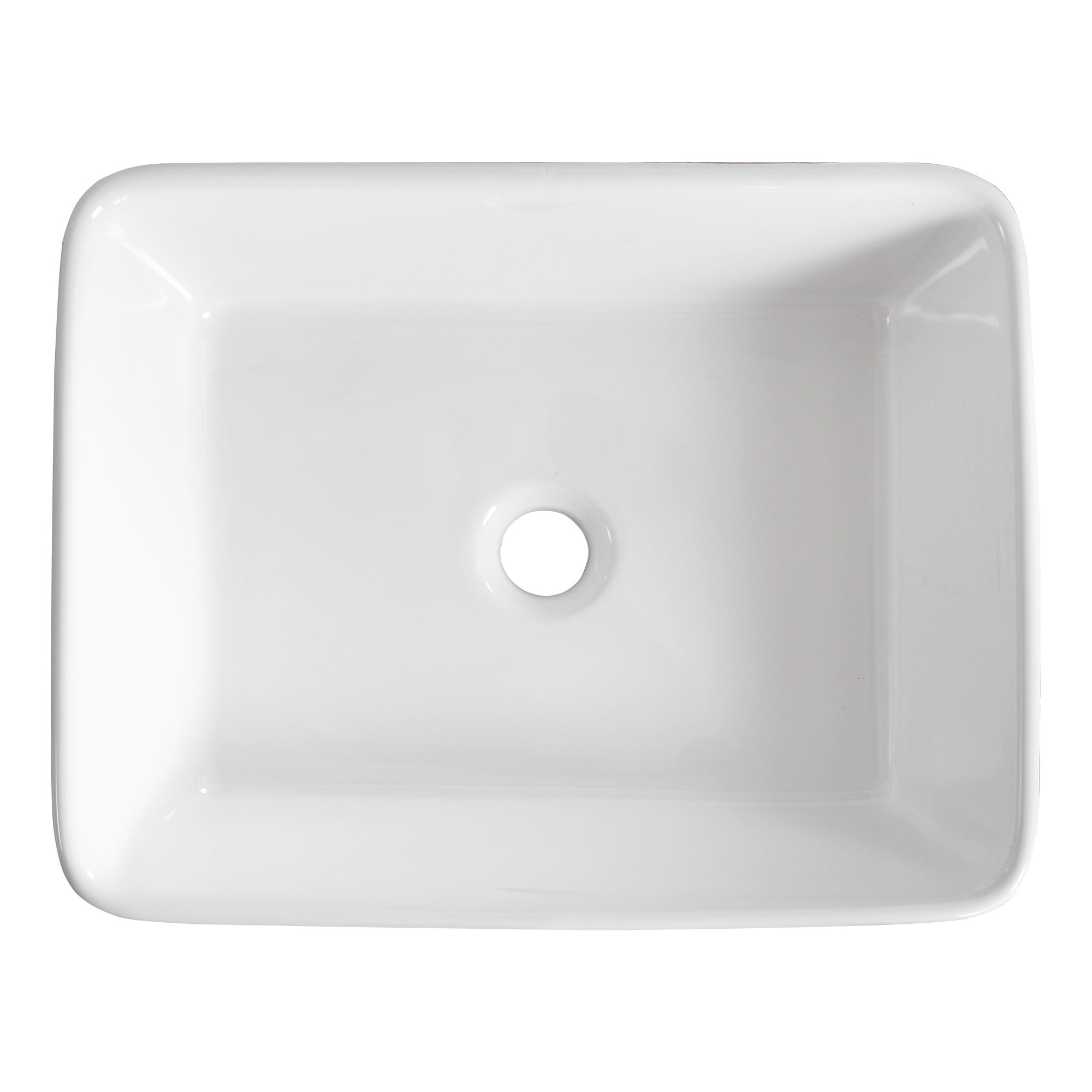 Vasque à Poser Salle de Bain - Vasque à Poser Rectangulaire en Céramique Blanc - 47.5 x 37.5 x 13.5cm, DeerValley - 9