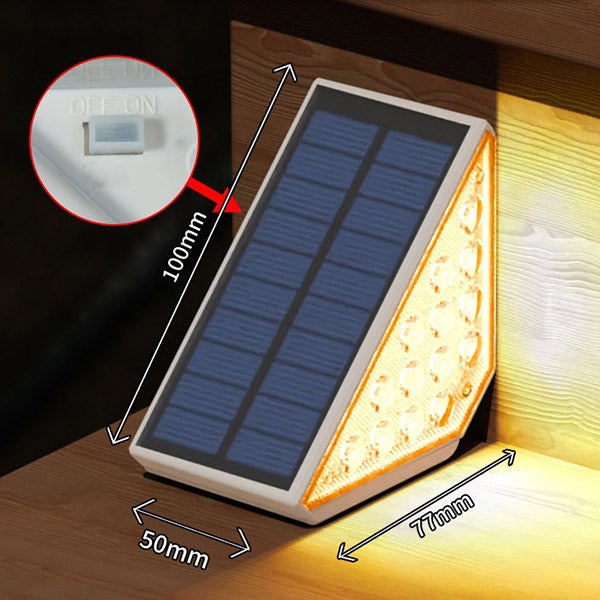 4Pack Luci Solari Gradini Scale Esterne Multicolore Led Segnapasso Luce per Sentieri, Luci Ricaricabile Solare Esterno Giardino Segnapassi per Recinzioni ringhiera terrazzo vialetto illuminazione