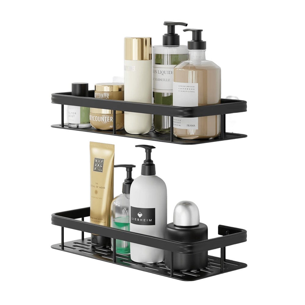 Estantería De Ducha Sin Taladro LINKINNO 2 Piezas | Acero Inoxidable, Adhesivo Fuerte 18kg, Organizador Baño