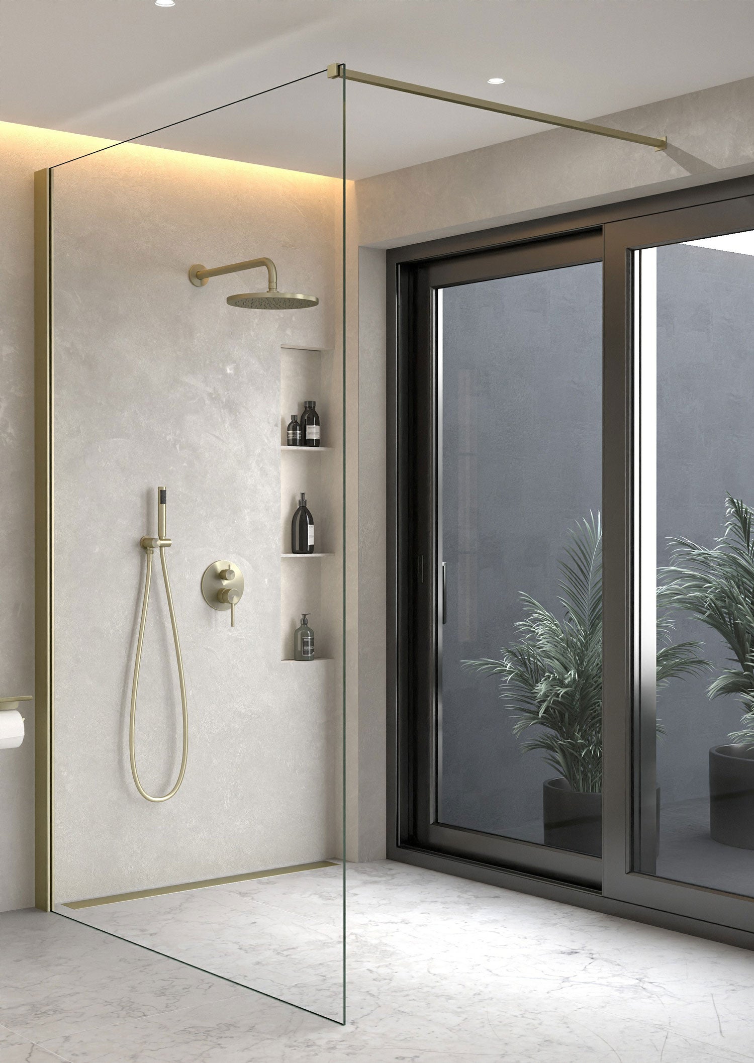 Composition mitigeur de douche encastrée Doré brossé - Corbeau - 6