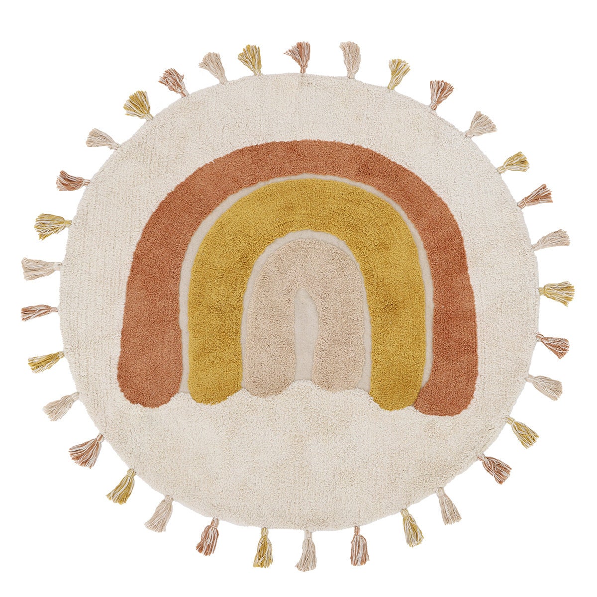 Tapis enfant coton lavable arc en ciel avec pompons RAINBOW TOFFEE - 8