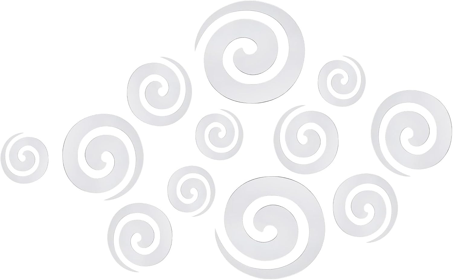 Naklejki ścienne z akrylu lustrzanego, 12 szt. w 1 zestawie, samoprzylepne, okrągłe, spiralne, zdejmowane, do salonu, srebrne
