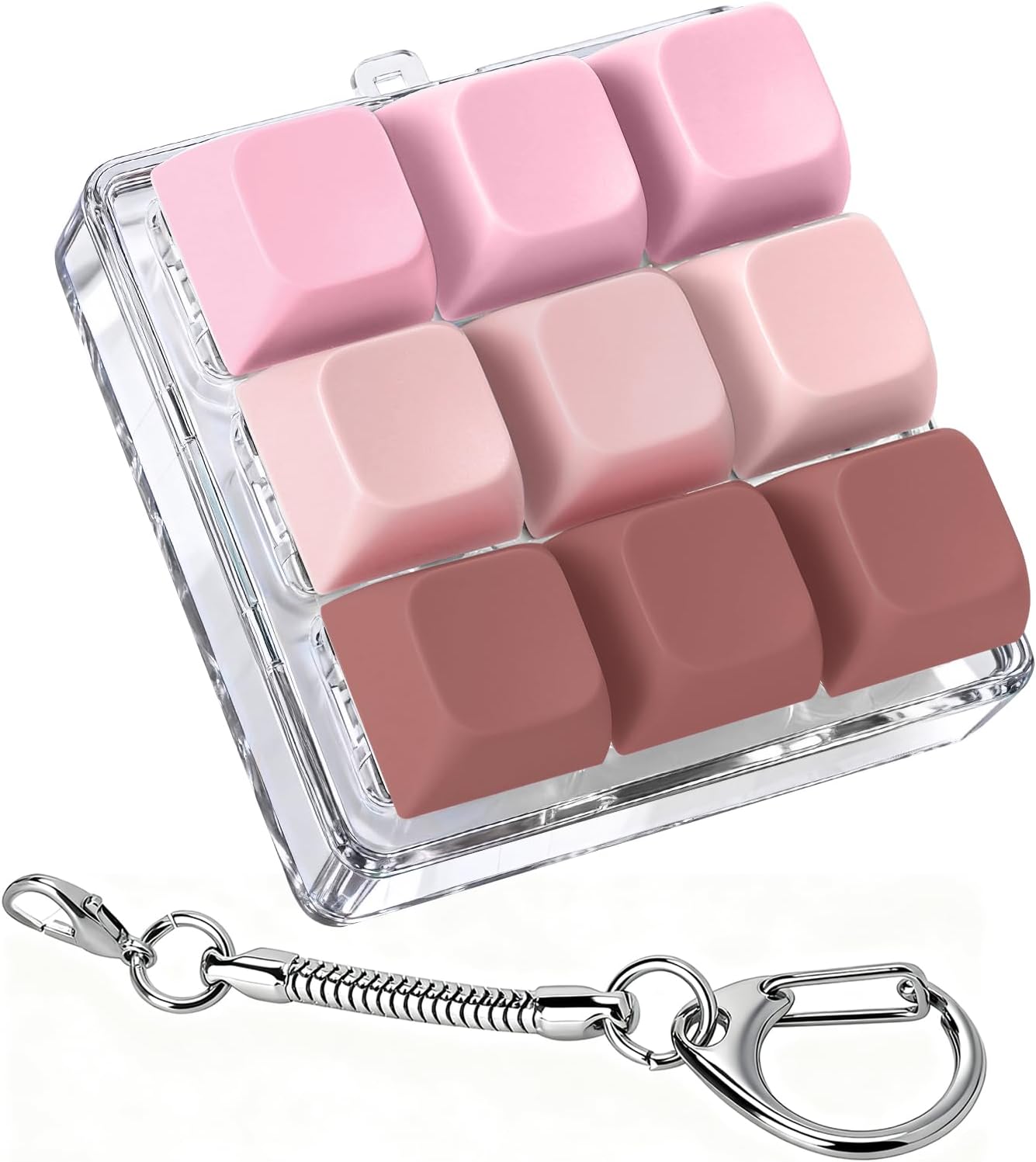 Pack De 3 Llaveros Antiestrés Con Teclado Y Luz LED – Sensación De Clic Realista, Ideal Para Trabajo, Estudio O Viaje