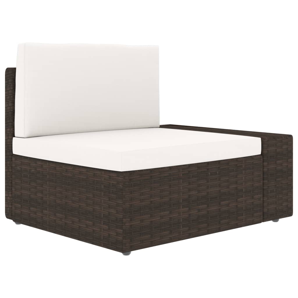 Maison Exclusive - Set Divani da Giardino 6 pz con Cuscini in Polyrattan Marrone - 8