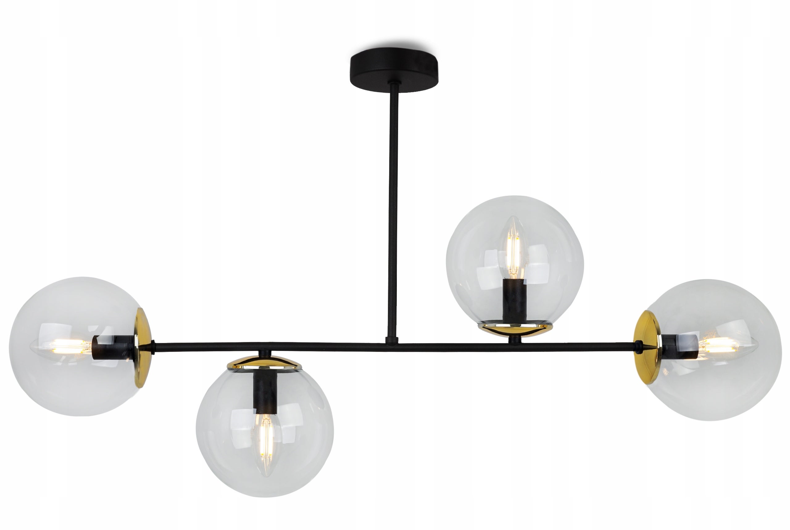 Lampa sufitowa wisząca Tuluza elegance 4xE27 abażur kule transparentne/złote Light Home LH