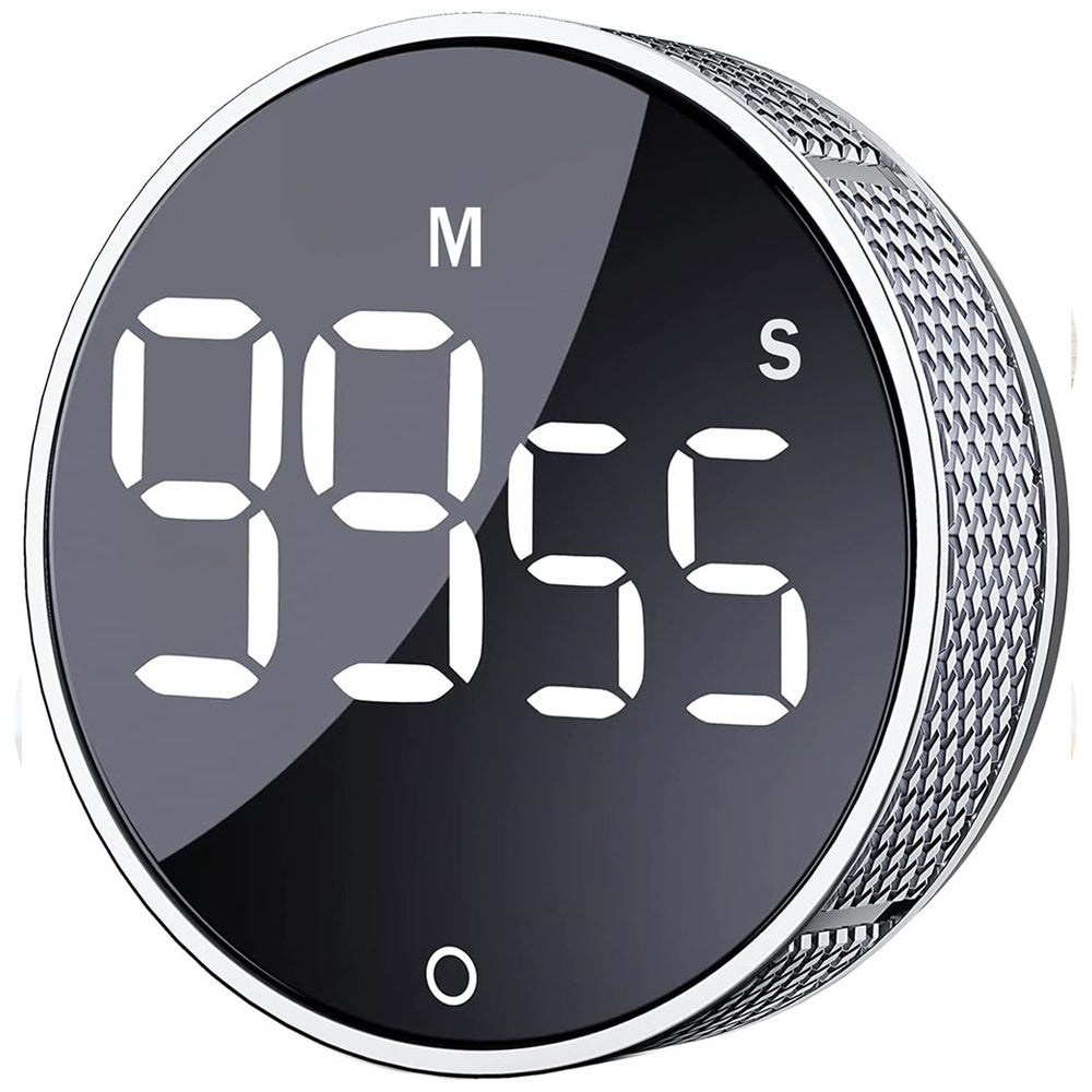 Confezione Da 2 Timer Digitali Da Cucina – Conto Alla Rovescia Magnetico Con Display LCD E Allarme Forte, Bianco 56x54 Mm - 4