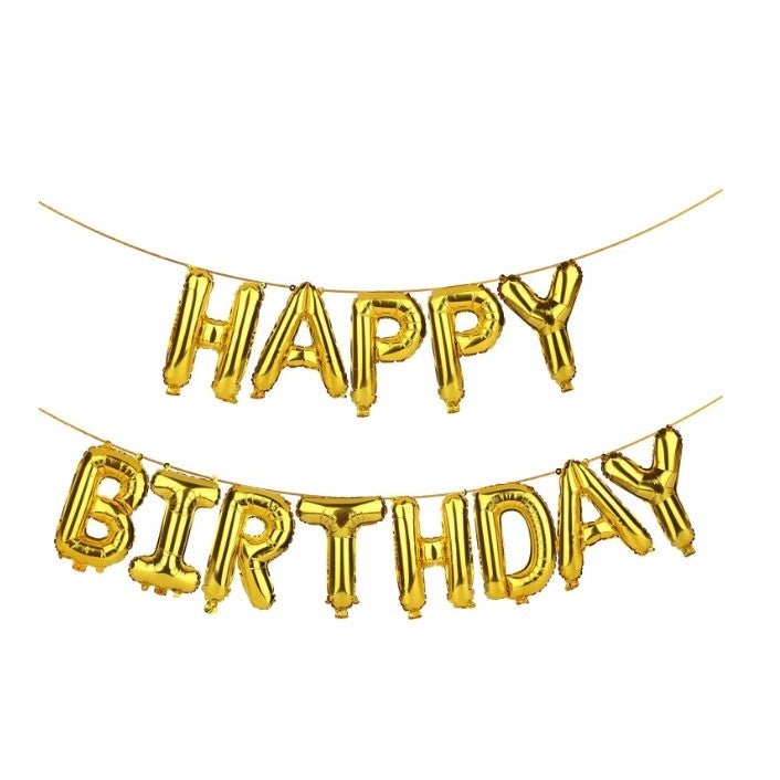 Set 13 baloane folie Flippy ghirlanda Happy Birthday 40 cm auriu 13buc