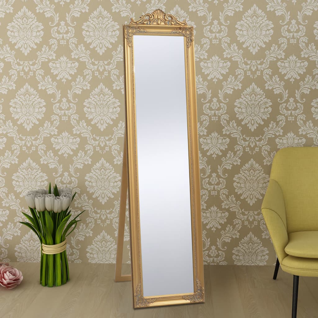 Miroir sur pied Style baroque 160x40 cm Doré - 9