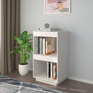 Bibliothu00e8que BODO Blanc And Marron 82x40x173 Cm Bois Massif Pin