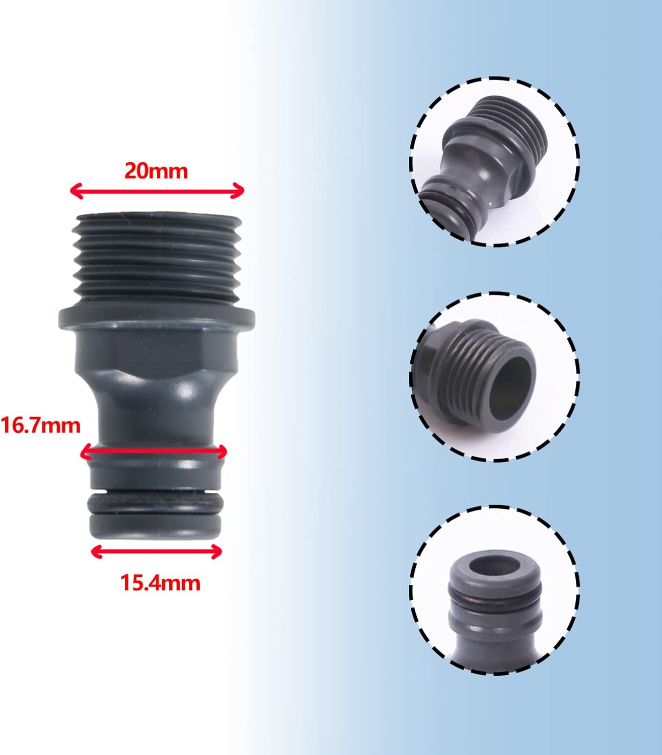 Orbit Lot De 20 Robinets De Tuyau D'arrosage En Plastique à Raccord Rapide 58108N