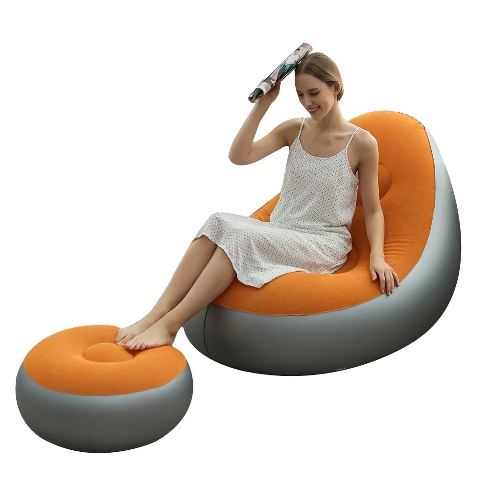 Ymxygz Chaise Longue Gonflable Imperméable 200x68cm - Canapé Paresseux Lit De Plage Piscine Jardin Camping - Violet