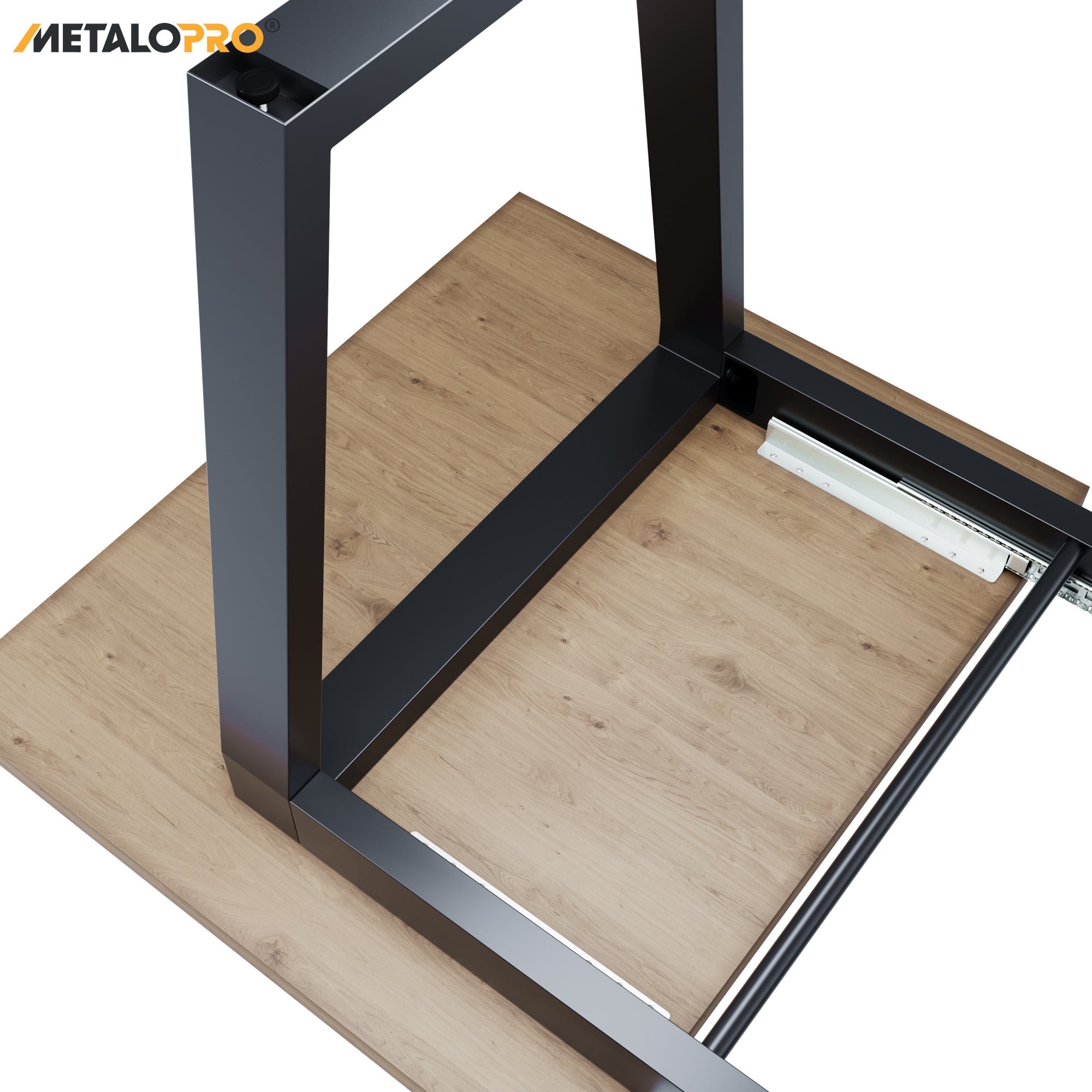 MetaloPro Atria Split - Pied de table extensible trapèze, stable, parfait pour table à manger, salon ou cuisine, avec cadre en métal durable - 6
