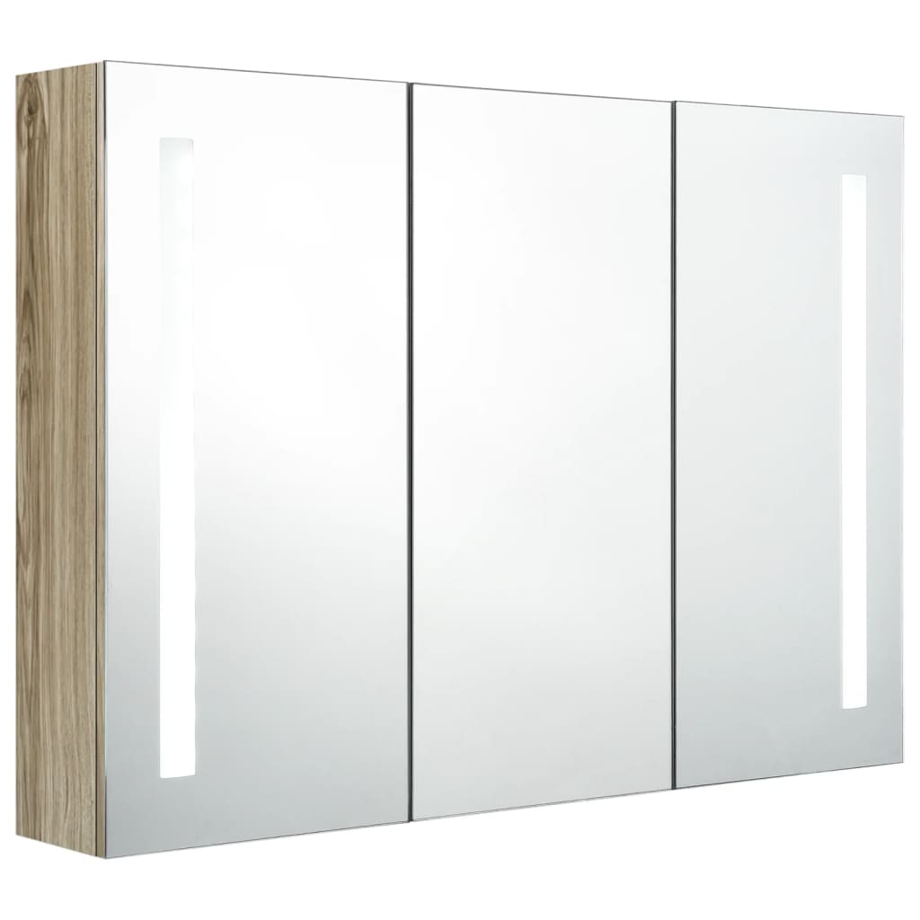 Maison Exclusive - Armadietto Bagno con SpeccMaison Exclusive - o e LED 89x14x62 cm Rovere - 2
