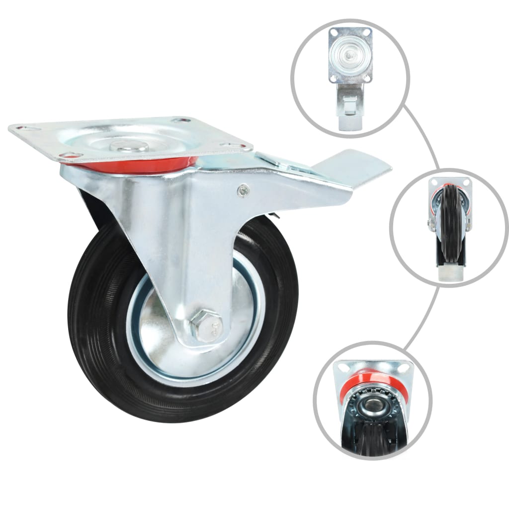 RAVN HAMAN 4 Ruote Pivottanti Per Mobili 50 Mm - Ruote Piroettanti Per Carichi Pesanti Con Freno Fino A 35 Kg Per Ruota - Rotelle Girevoli Per Uso Interno Ed Esterno
