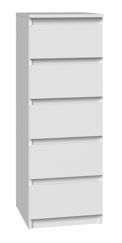 Komoda Topeshop 5 Szuflad W5 Biel Szafka 45x40x111 cm