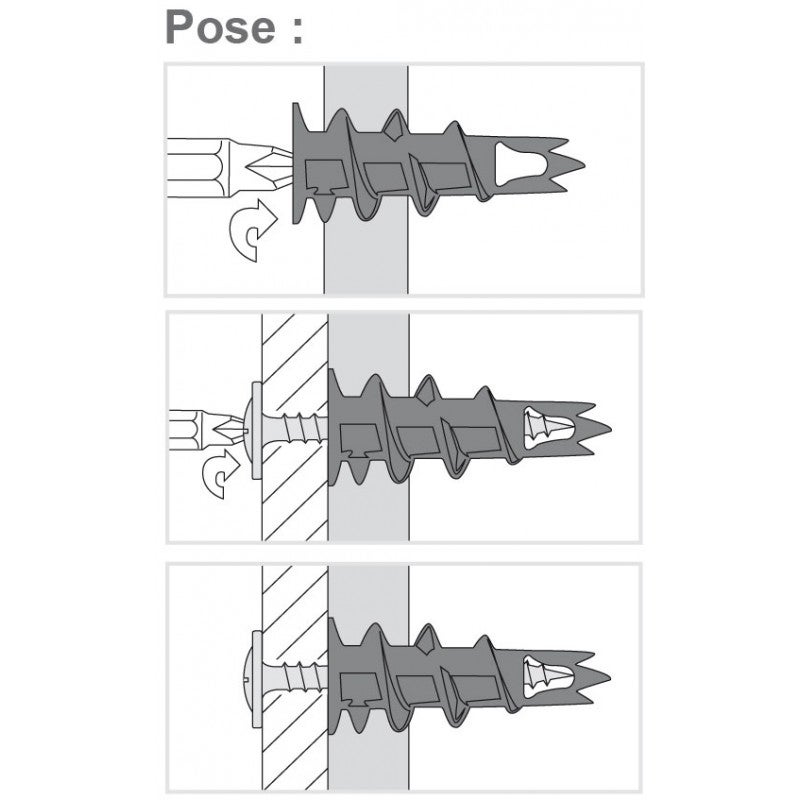 Cheville autoperceuse zamak + vis tête fraisée placo SCELLIT Boîte — free download