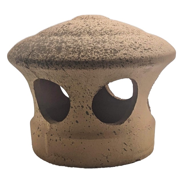 Lanterne L de toiture en terre cuite rouge clair tacheté noir, Chapeau pour tuile à douille, Passage tuyau d 125 mm