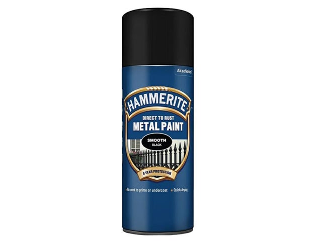 Hammerite spray directo sobre óxido satinado 400 ml, negro
