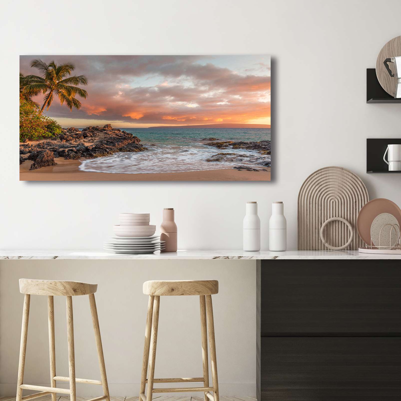 Quadro Su Tela Paesaggio Della Spiaggia Del Mare 100x50 Cm - Foto 5