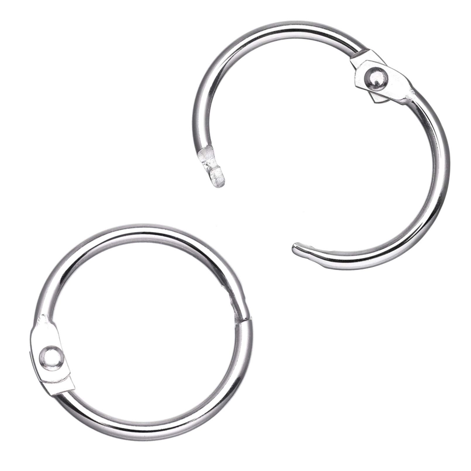 Lot De 6 Anneaux De Rideau Grands 150 Mm - Alliage Argent, Ouverture à Charnière - Pour Rideau, Porte-Clés, Rangement