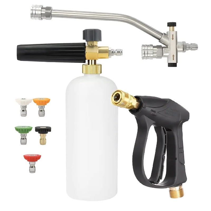 Pistola Ad Acqua Alta Pressione Con 2 Ugelli - Per Lavaggio Auto E Giardino, Collegamento Rapido - Foto 8