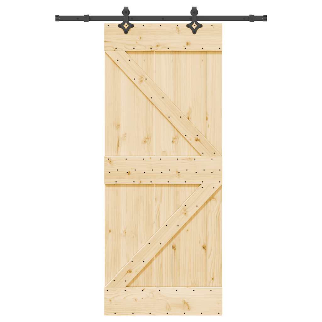 Porte Intérieure Narvik, 85x210 Cm, Bois Massif De Pin, Neuve