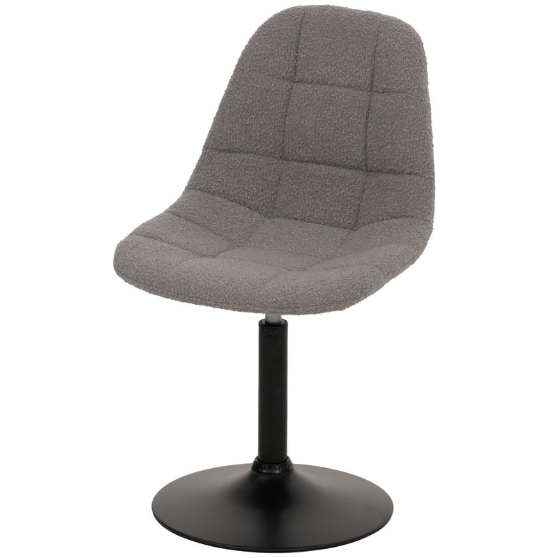 Krzesło do jadalni HWC-A60, krzesło kuchenne obrotowe, stal MVG tkanina/tkanina bouclé (450g/m²) ~ szary