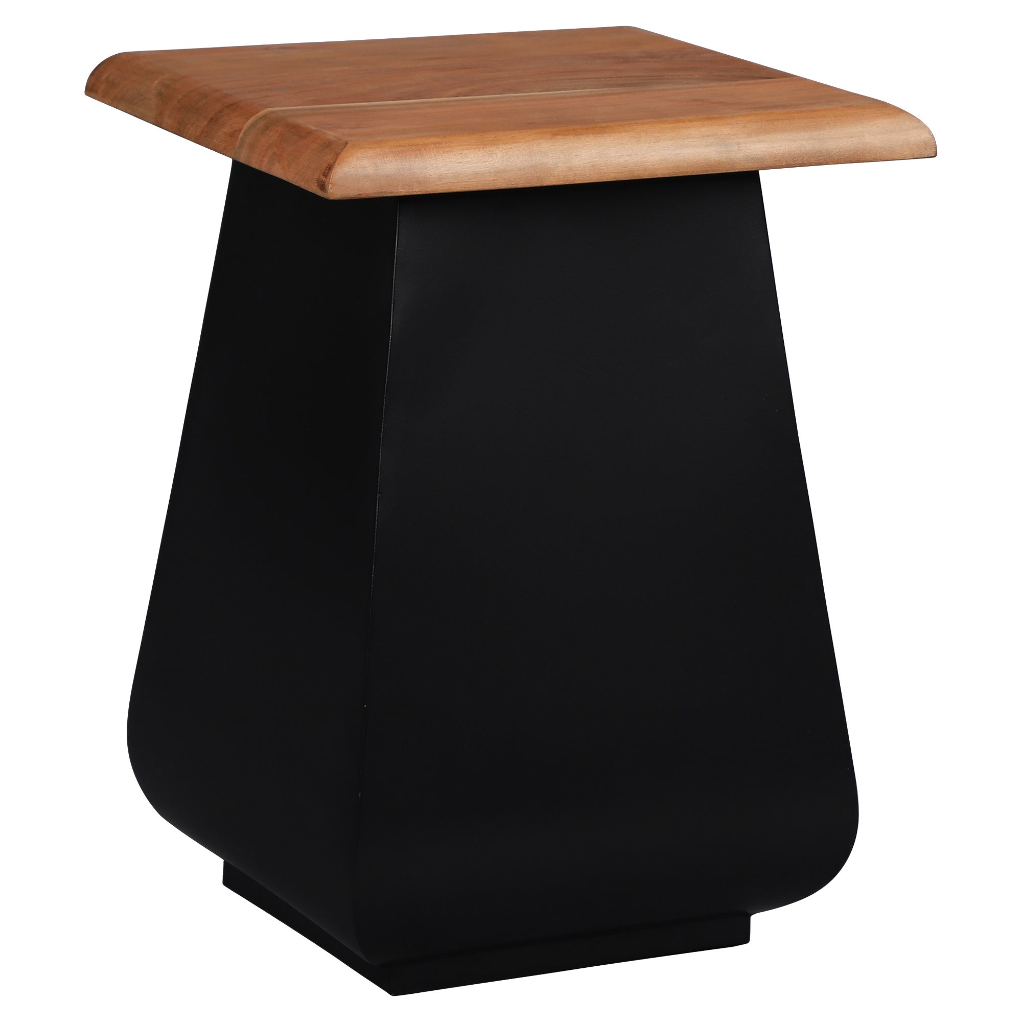 WOMO-DESIGN Stolik Boczny Galway 30x45x30cm Prostokatny, Czarny-naturalny, Drewno Akacjowe, Metal, Unikatowy, Recznie Robiony, Lite Drewno Meble Do