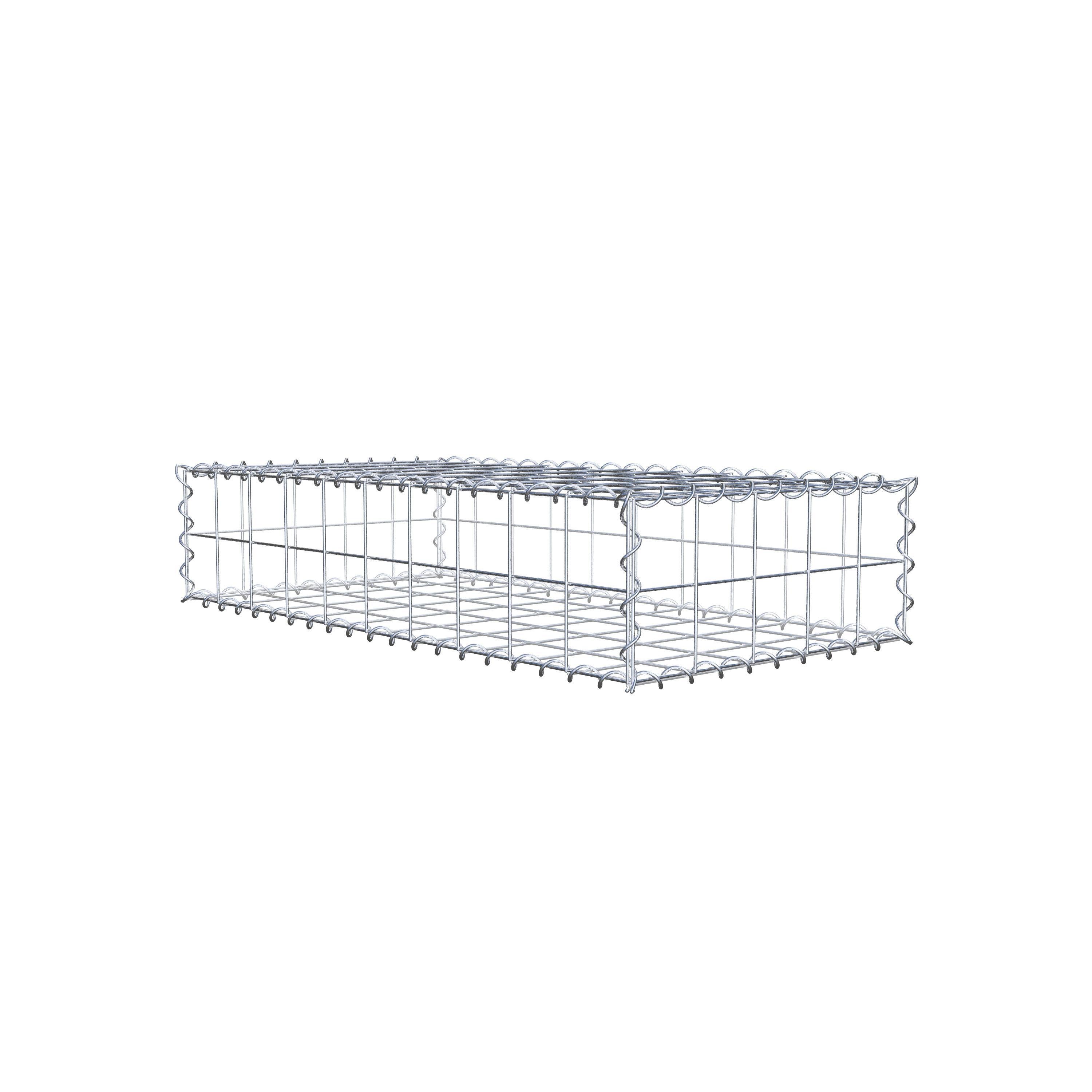 Gavión de acero galvanizado 100x20x50cm (LxAxP), malla 10 x 10cm, Espiral, jaula metálica para muro o jardín - 4