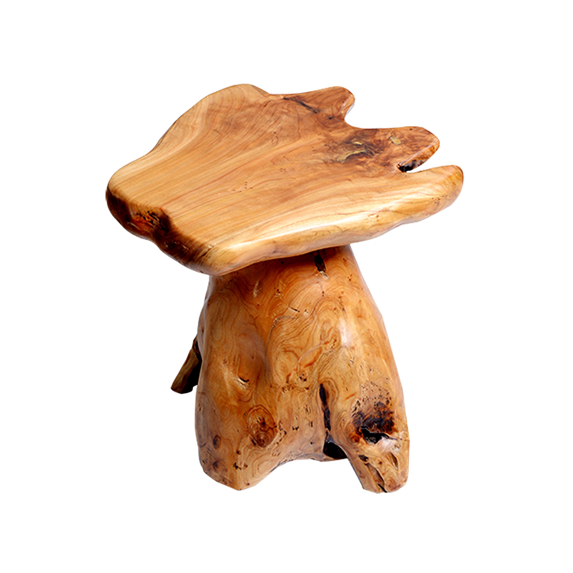Mesa de centro de 35x30x37 cm, forma irregular, madera, color natural - 2