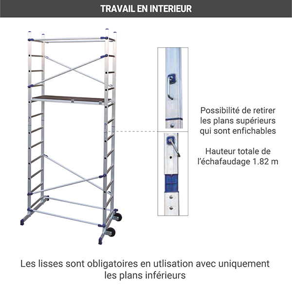 Échafaudage en aluminium Pinna Clic h 365 Facal - 5