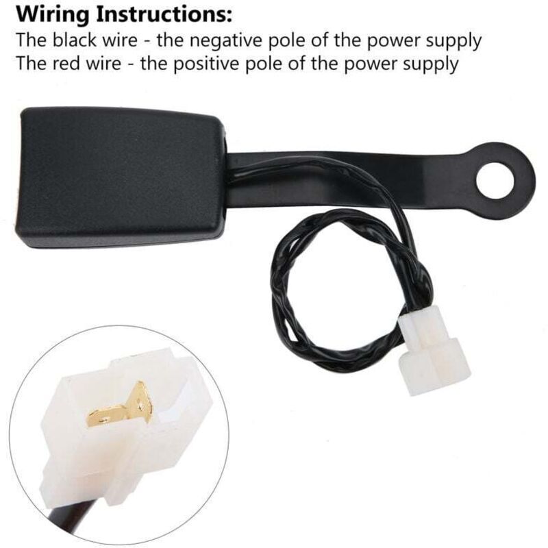 Boucle de ceinture de sécurité de 7,48 pouces avec fil de remplacement universel certifié en acier antifading pour voiture - 2