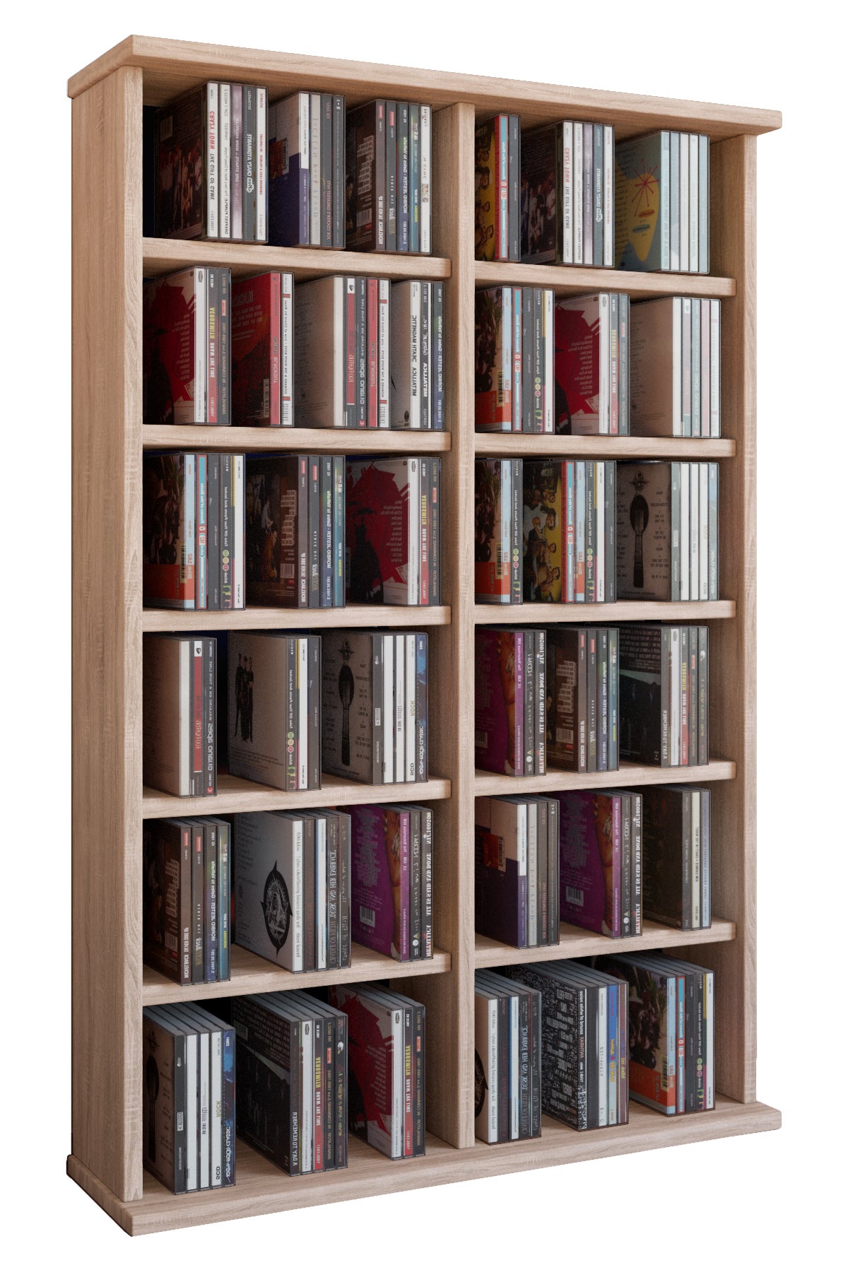 VCM Płyta CD / DVD Media Shelf Ronul Dąb Sonoma (tartak) H. 92 x B. 60 x T. 18 cm