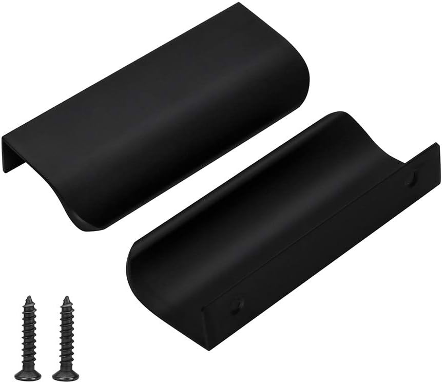 Sztuki czarnych uchwytów do szafek kuchennych ze stopu aluminium, otwór 64 mm, ze śrubami