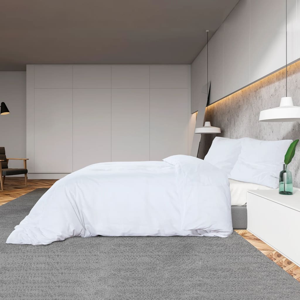 Ensemble de housse de couette Blanc 220x240 cm Coton vidaXL - 4