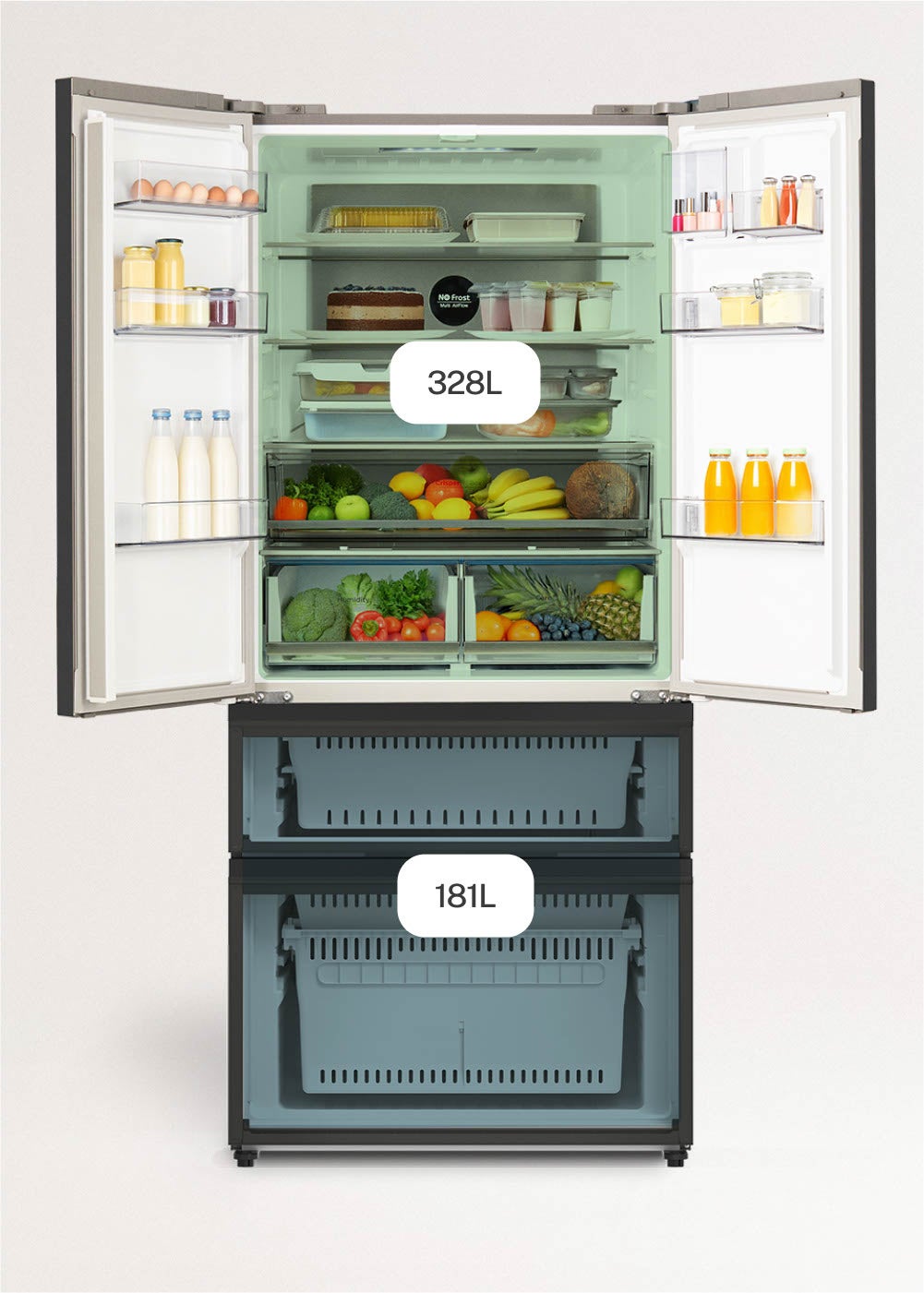 CREATE - FRIDGE STUDIO FRENCH DOOR PRO 509 - Réfrigérateur à porte française 509L No Frost avec Space Pro et Care+- Noir - 5