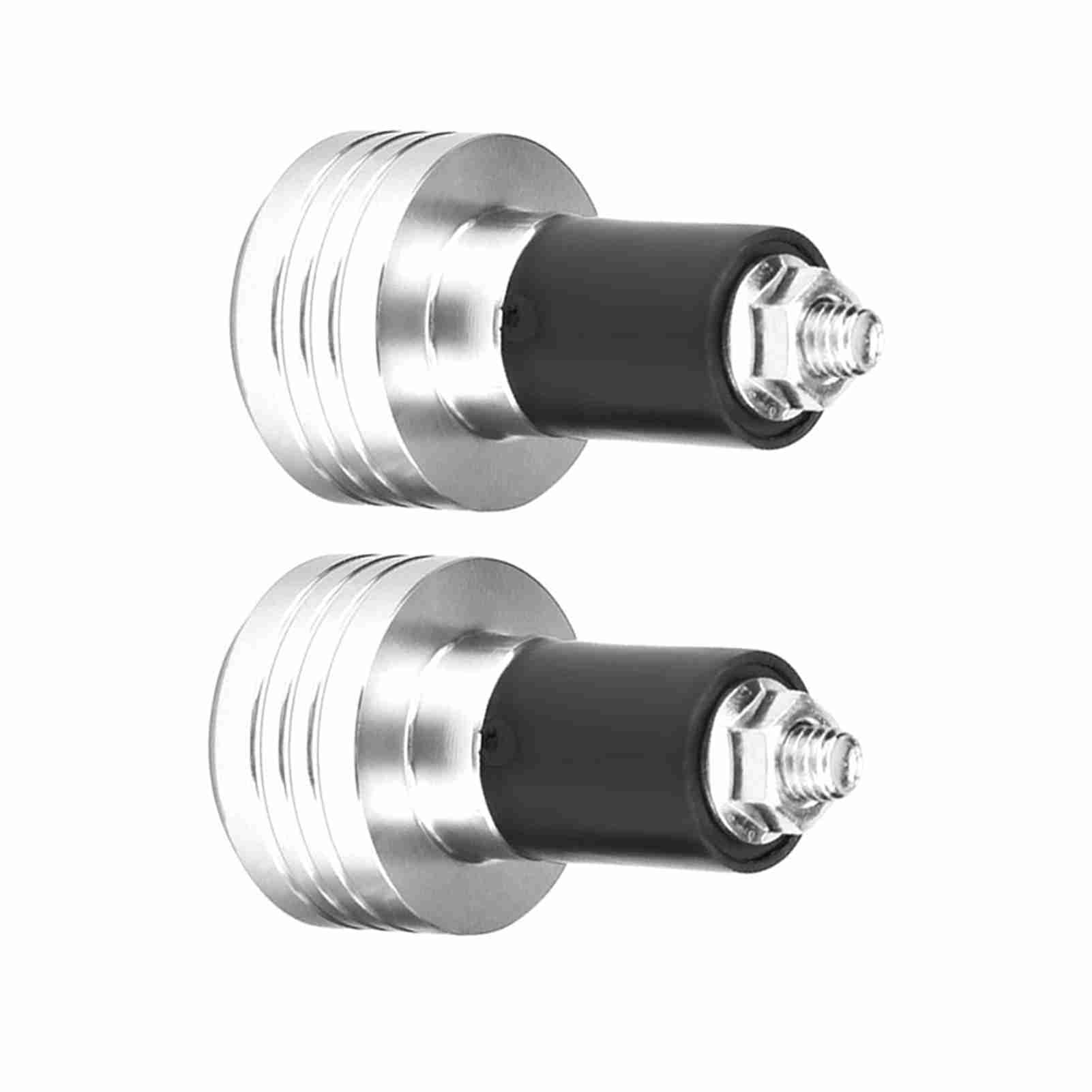 Para uniwersalnych aluminiowych końcówek kierownicy motocykla 22 mm z korkiem wyważającym (srebrne)