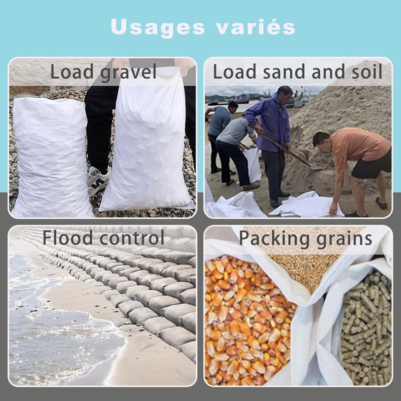 Sacs à Gravats - Sac Gravat - Sac De Sable - 20Pcs,55 x 95cm,64L - pour Sable, Terre, Gravier, Jardinage, Déchets de constructions - 4