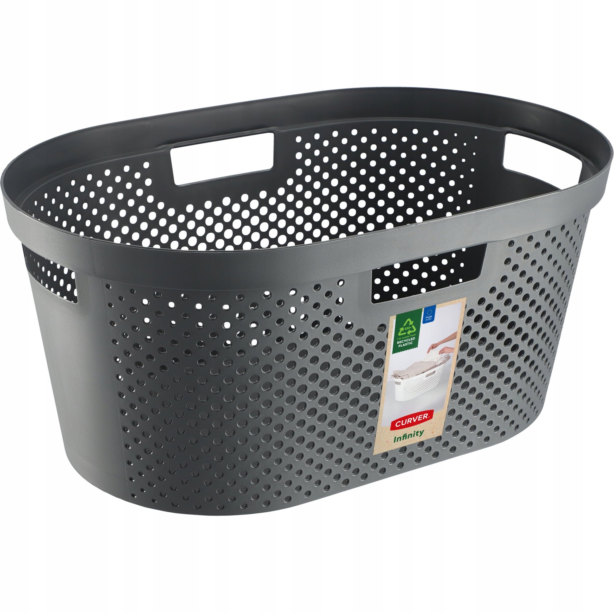 Kosz na bieliznę INFINITY RECYCLED 39L ciemnoszary Curver