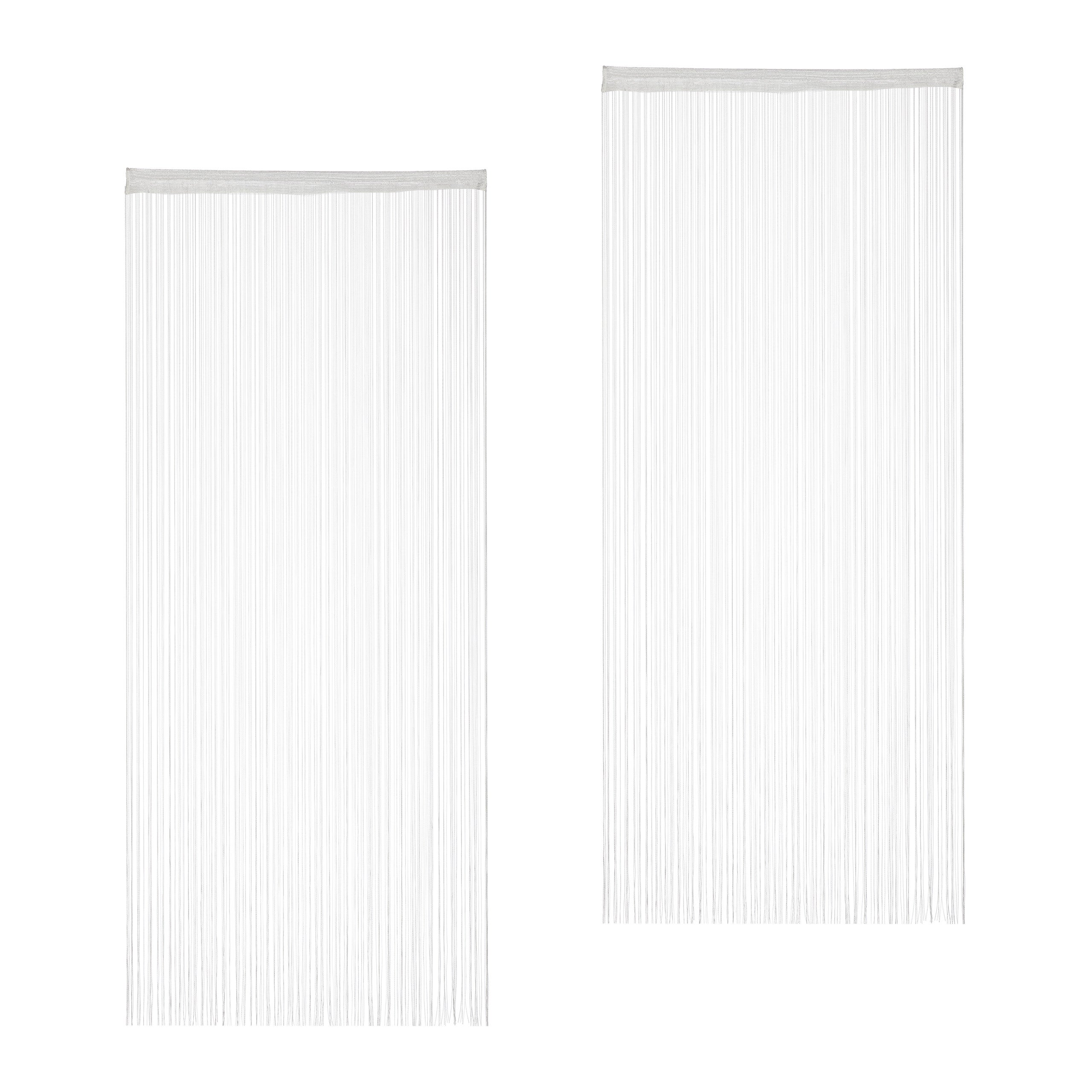 Relaxdays Rideau Passe-Tringle Lot De 2 - 90 X 245 Cm Blanc, Décoratif Et Pratique